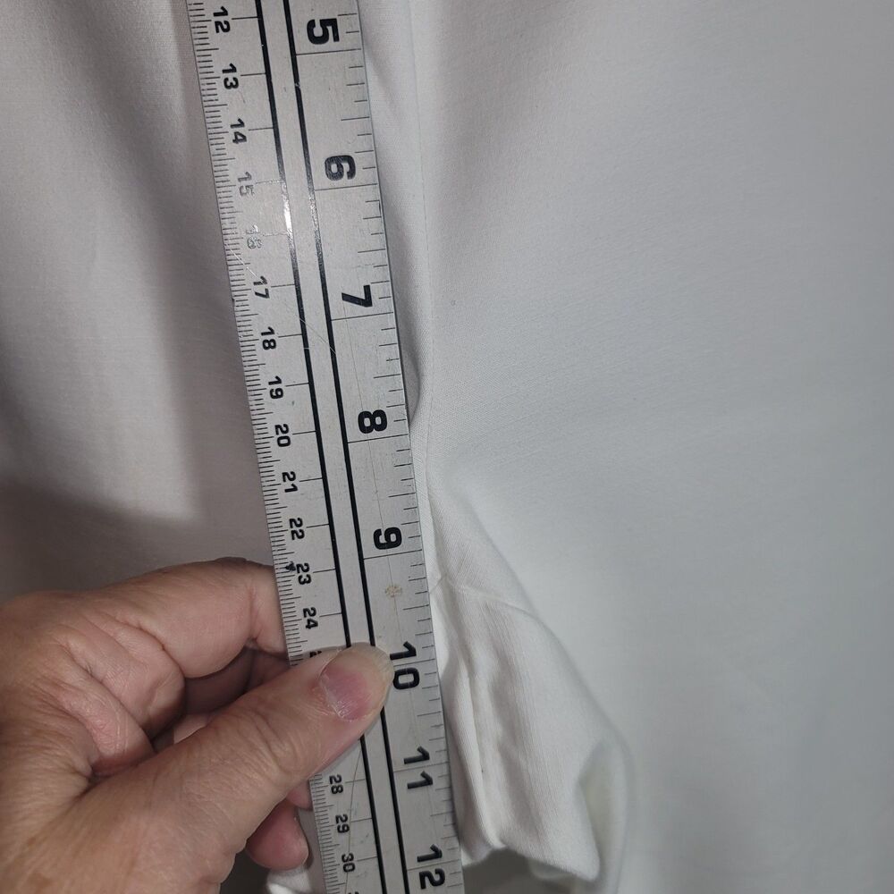 J. Jill White Cropped Ankle Pants Side Zip Pockets Women's 10 Petite Smooth Fit - Picture 5 of 10